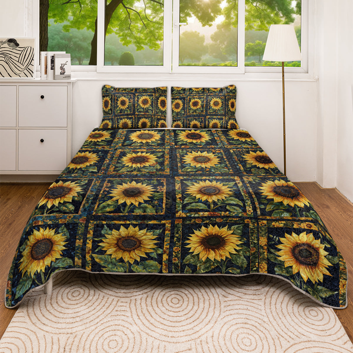 Shineful All Season Quilt 3-Piece Set Sunflower Dreamscapes