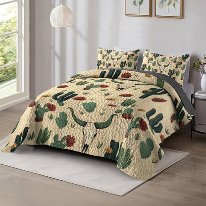 Shineful All Season Quilt 3-Piece Set Cowboy Cuddles