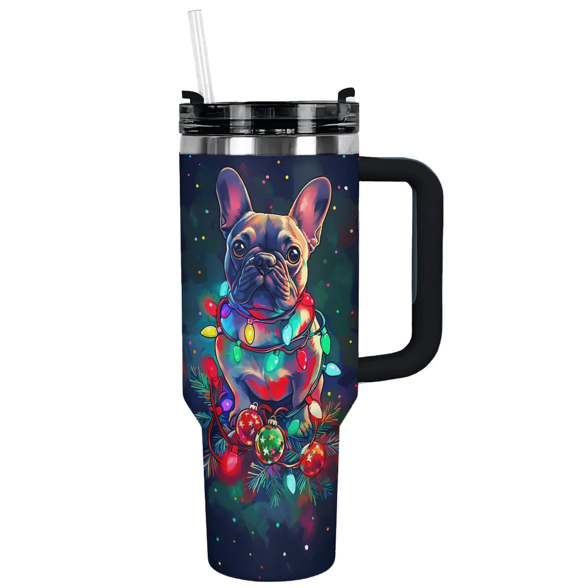Shineful Tumbler Frenchie Festive Lights