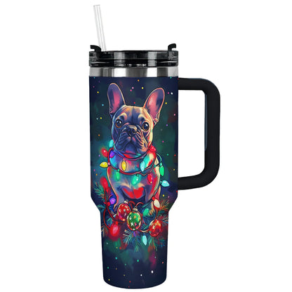 Shineful Tumbler Frenchie Festive Lights