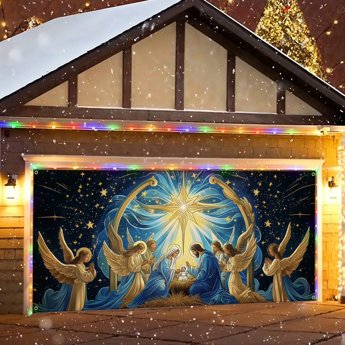 Shineful Garage Door Banner Decoration Sacred Moment