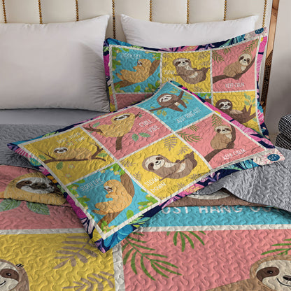 Shineful All Season Quilt 3-Piece Set Sloth Relax