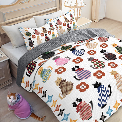 Shineful All Season Quilt 3-Piece Set Sweater Kitties