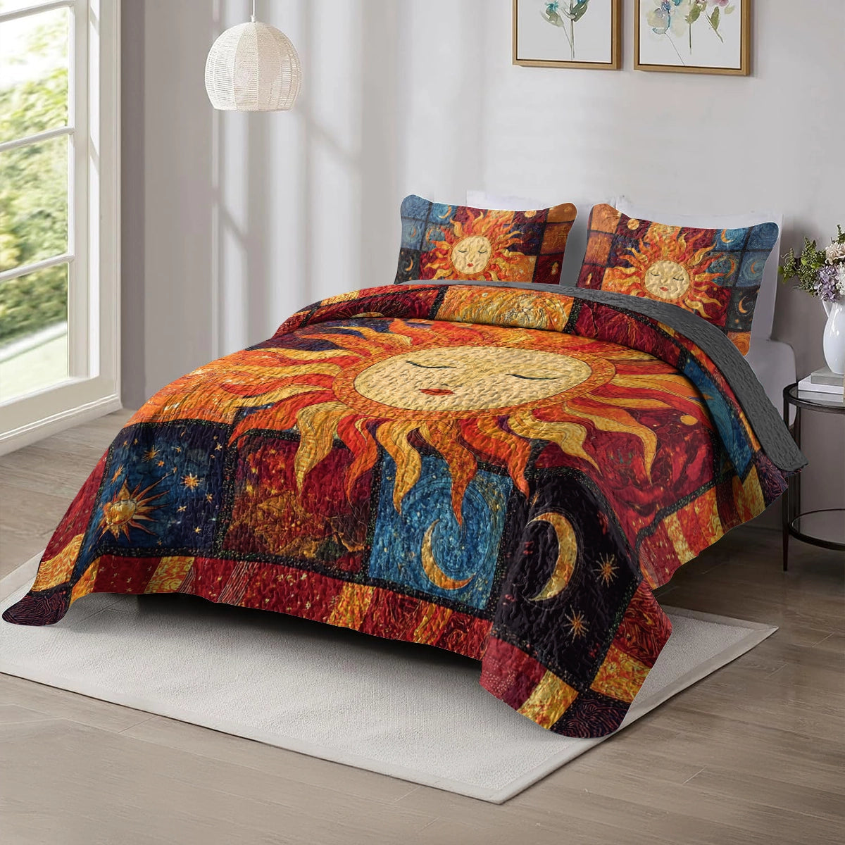 Shineful All Season Quilt 3-Piece Set Hippie Celestial Glow