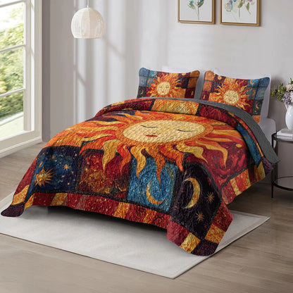 Shineful All Season Quilt 3-Piece Set Hippie Celestial Glow