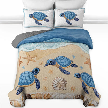 Shineful Quilt 3-Piece Set Sea Turtle