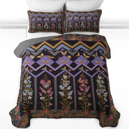 Shineful All Season Quilt 3-Piece Set Violet Meadow