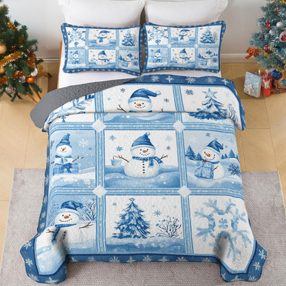 Shineful All Season Quilt 3-Piece Set Snowy Friends Comfort
