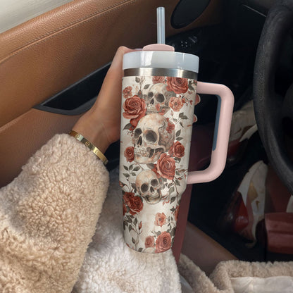 Shineful Tumbler - Elegant Skull & Rose