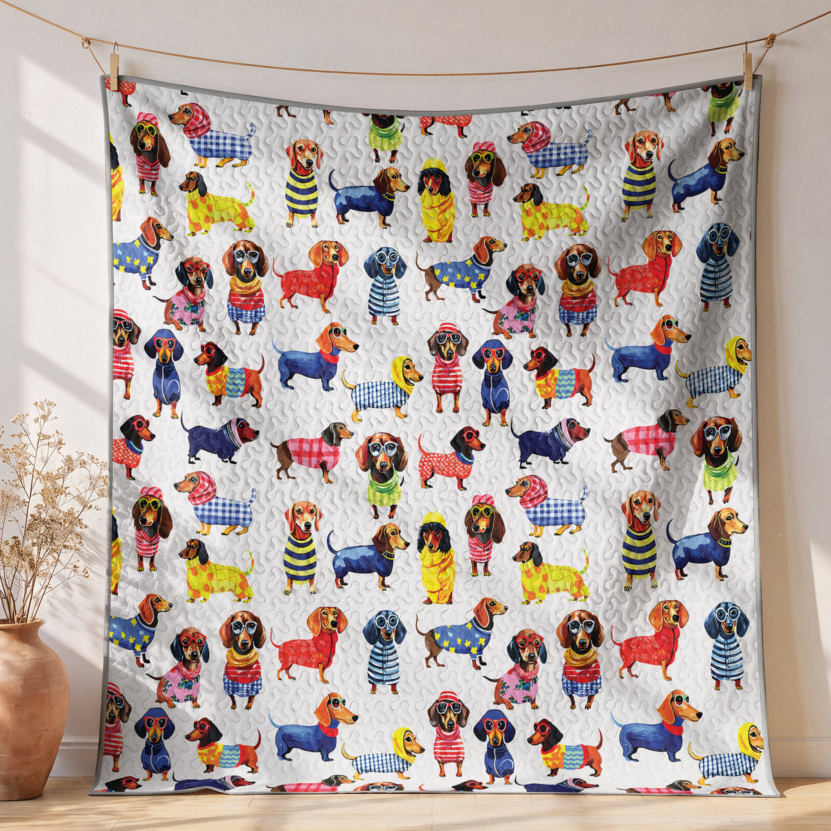 Shineful Quilt 3-Piece Set Dachshund Amazing Stylish