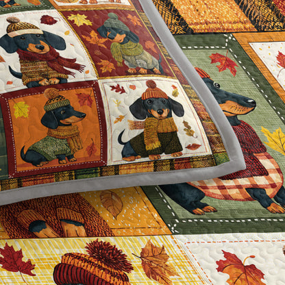 Shineful Quilt 3-Piece Set Snuggle Season Doxies