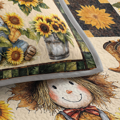 Shineful Quilt 3-Piece Set Peaceful Farmhouse Sunflower