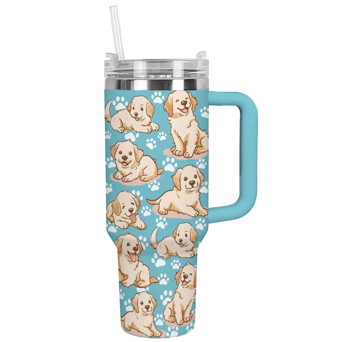 40 Oz Golden Retriever Shineful™ Tumbler Baby Golden Nl09 Sky Blue 40Oz