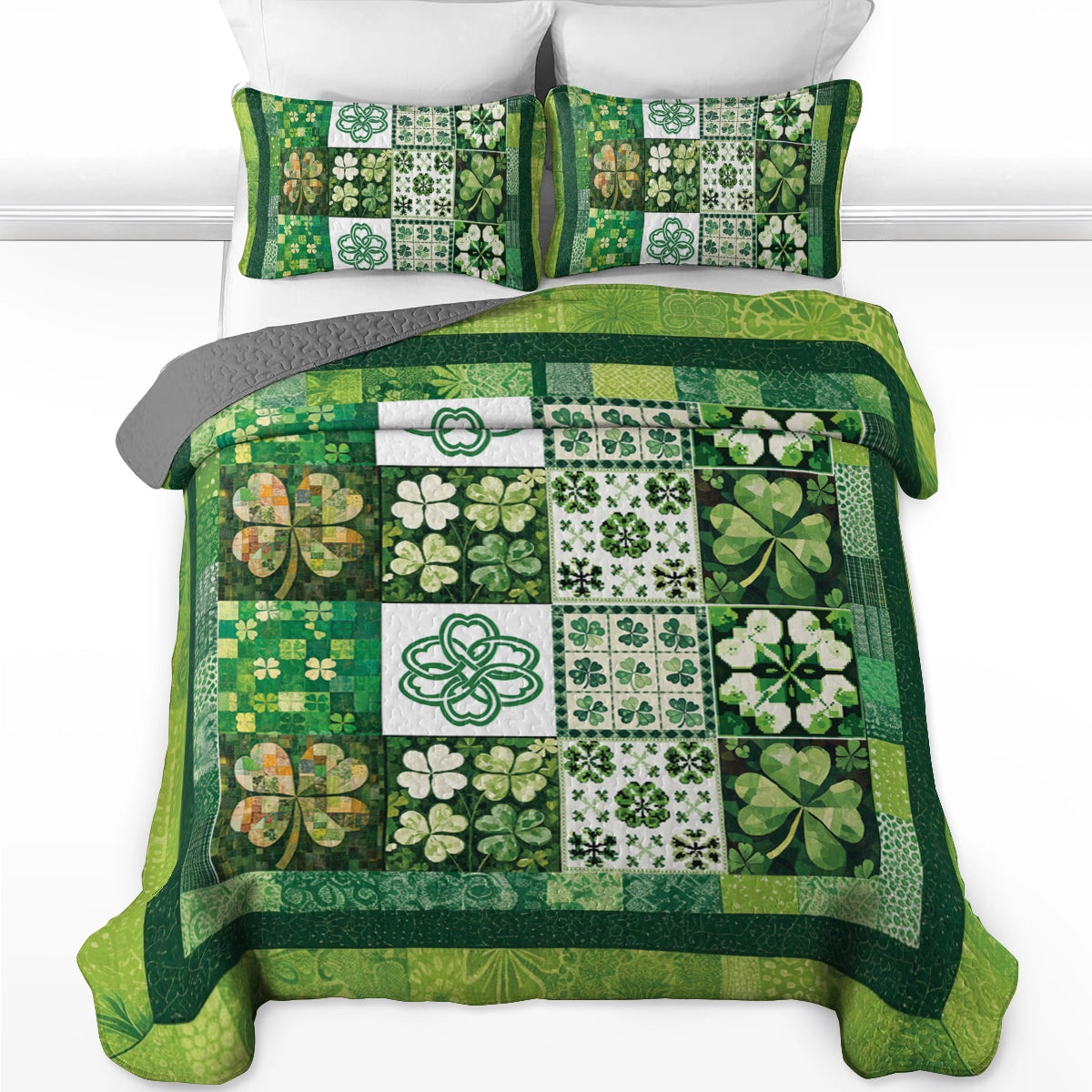 Shineful All Season Quilt 3-Piece Set - Shamrock Patchwork