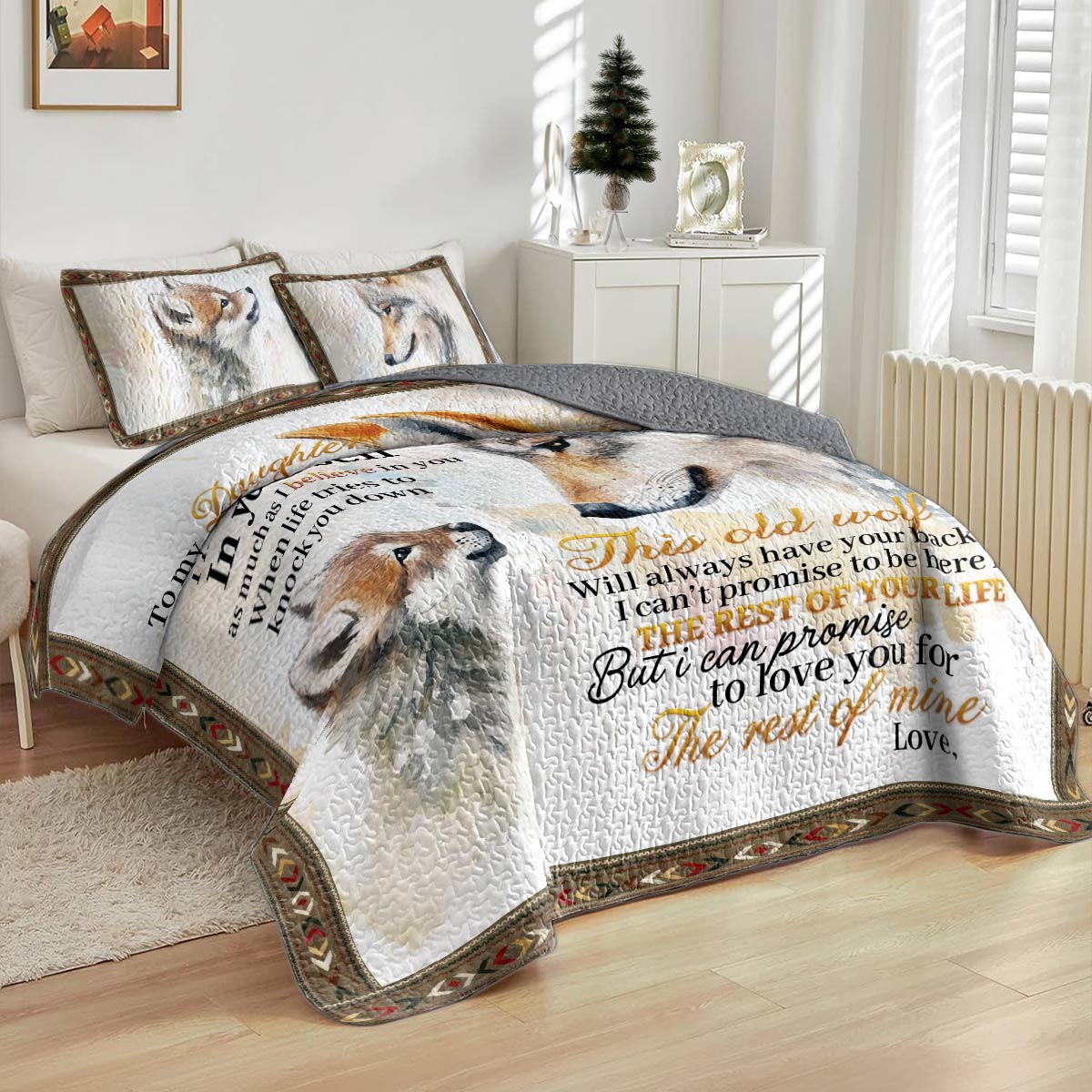 Shineful All Season Quilt 3-Piece Set Wolf Love
