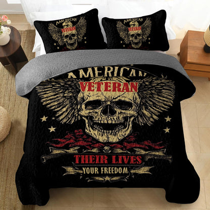 Shineful All Season Quilt 3-Piece Set American Veteran Sacrifices