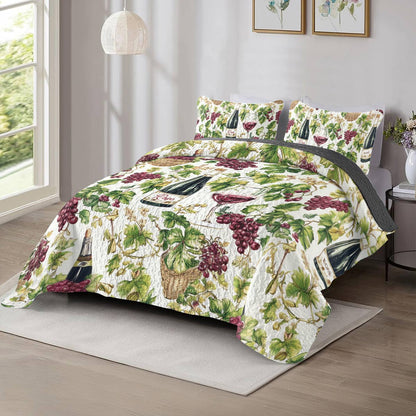Shineful All Season Quilt 3-Piece Set Rosé Vines