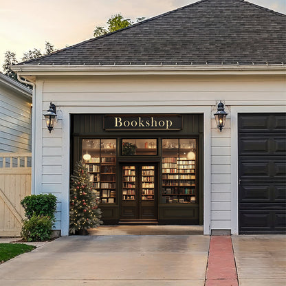 Shineful Garage Door Banner Decoration Personalized Christmas Bookshop