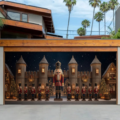 Shineful Garage Door Banner Decoration Nutcracker Castle Guard Christmas