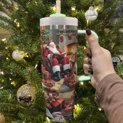 Shineful Tumbler Santa Reading Time