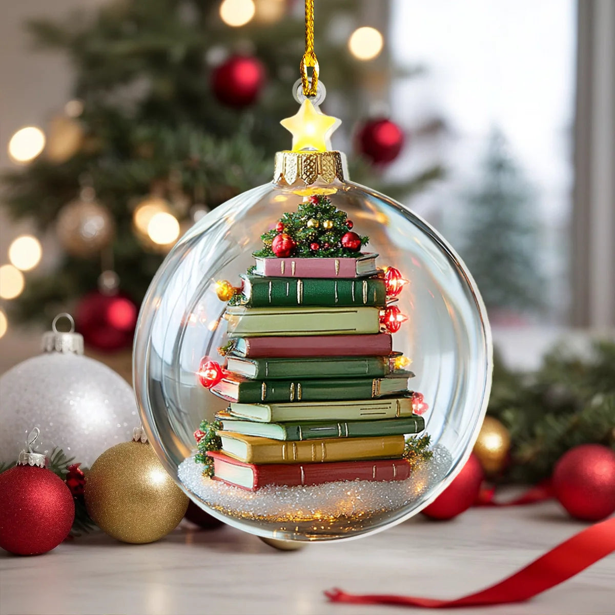 Shineful 2D Acrylic Ornament Literary Wonderland Globe