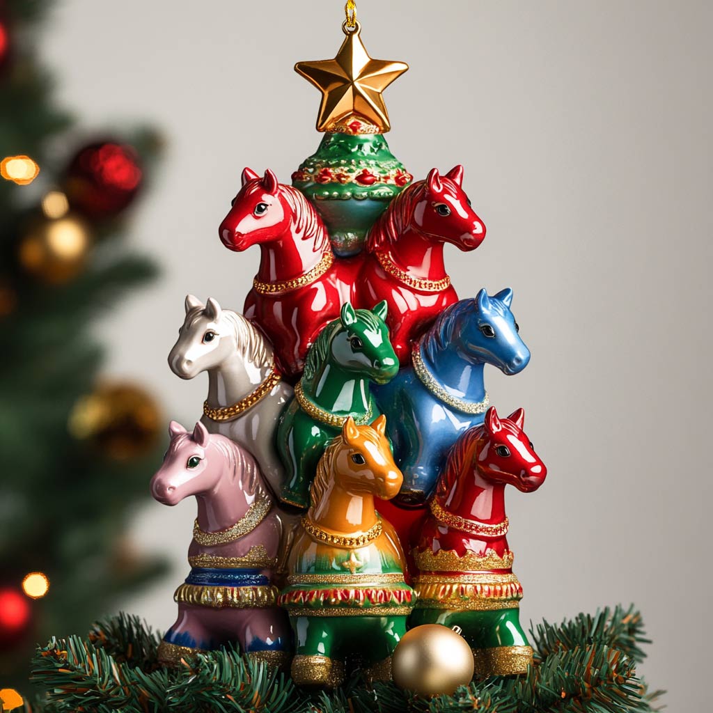 Shineful 2D Acrylic Ornament Horses of Christmas Cheer