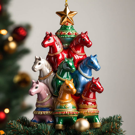 Shineful 2D Acrylic Ornament Horses of Christmas Cheer