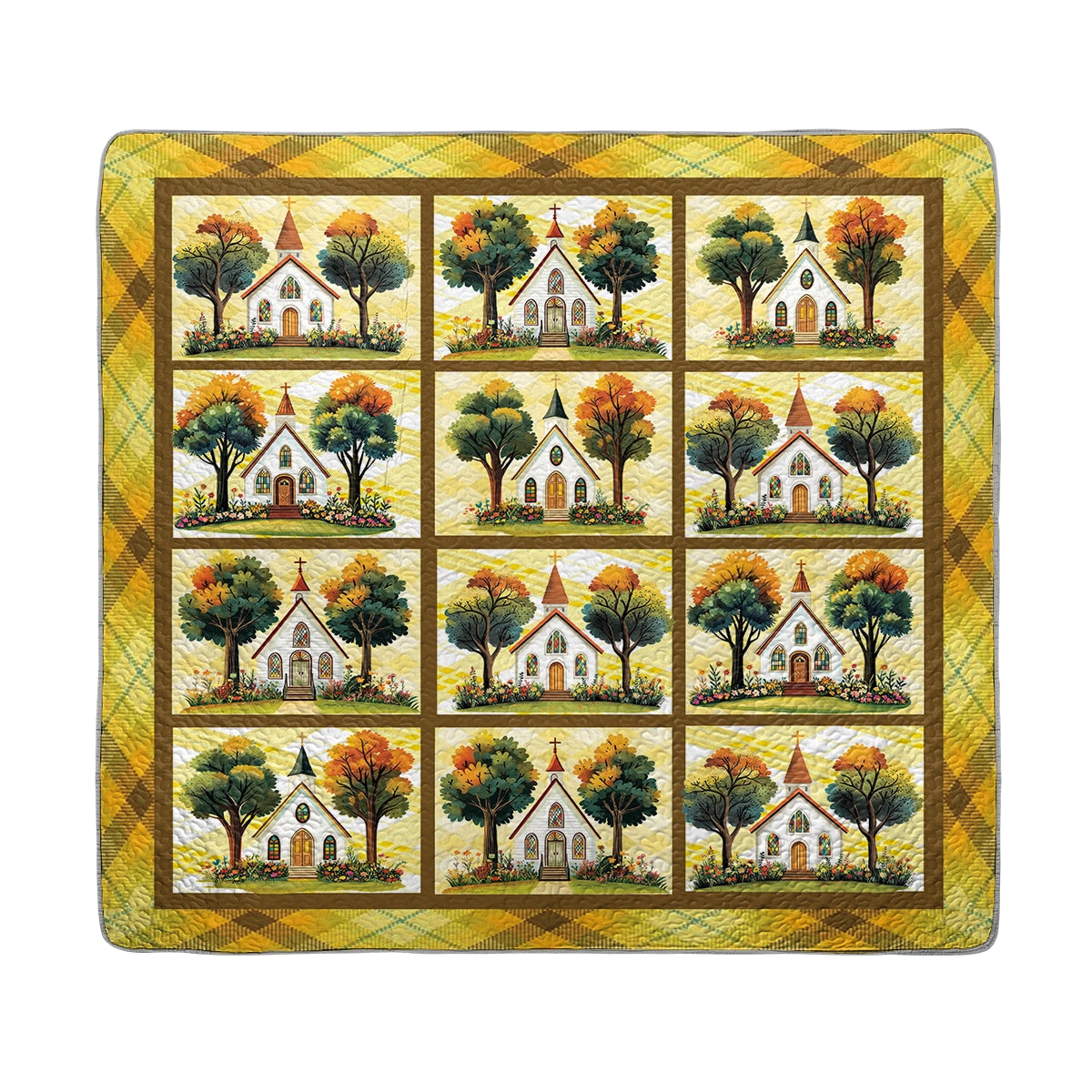 Shineful All Season Quilt 3-Piece Set - God Autumn Church Retreat