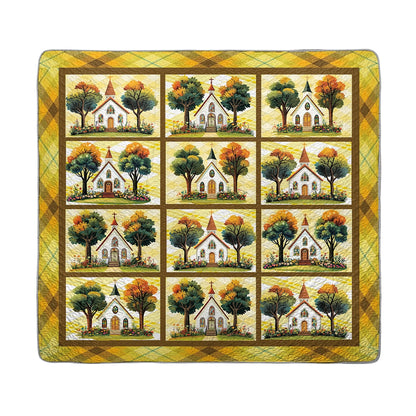 Shineful All Season Quilt 3-Piece Set - God Autumn Church Retreat