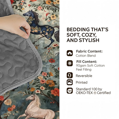 Shineful Quilt 3-Piece Set Mystical Steeds