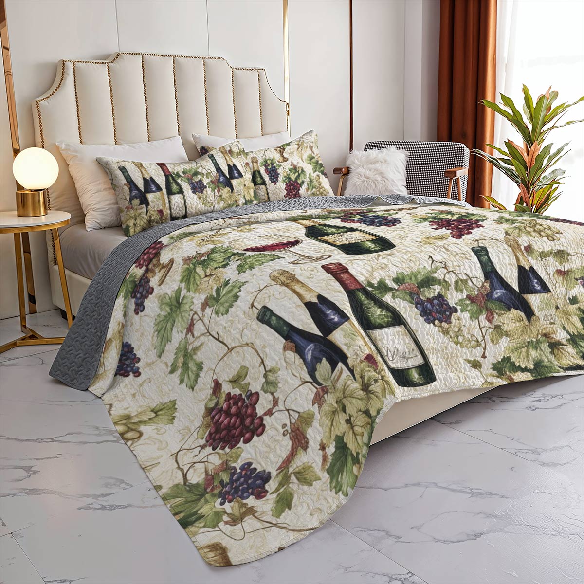 Shineful All Season Quilt 3-Piece Set Wine Dream