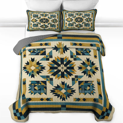 Shineful All Season Quilt 3-Piece Set Desert Compass Star