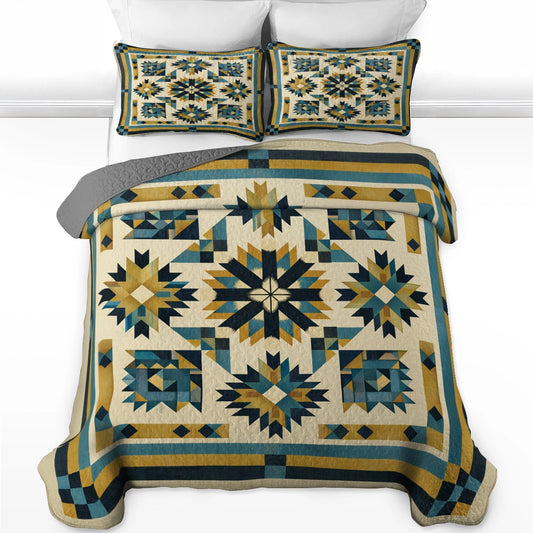 Shineful All Season Quilt 3-Piece Set Desert Compass Star