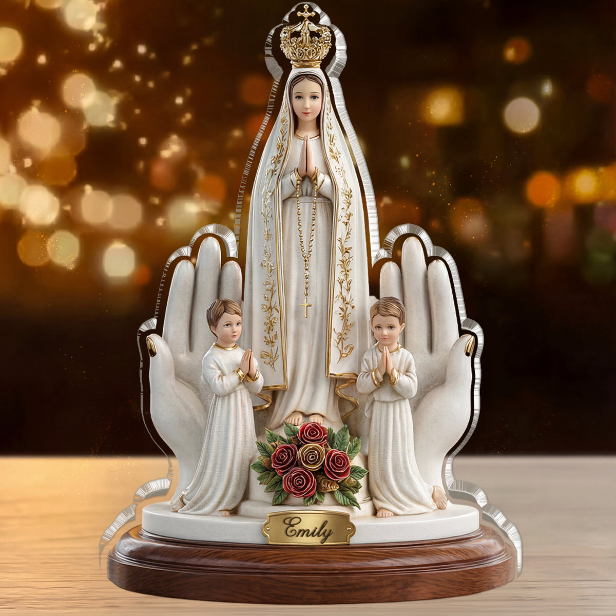Shineful Custom Shaped Acrylic Plaque Sacred Mother & Children Crowned