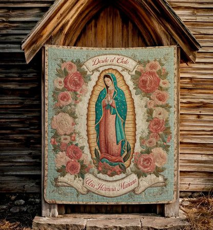 Shineful Flat Print Faux Quilt Blanket Grace From Heaven