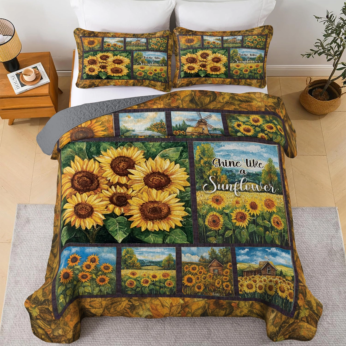 Shineful All Season Quilt 3-Piece Set - Shine Like a Sunflower