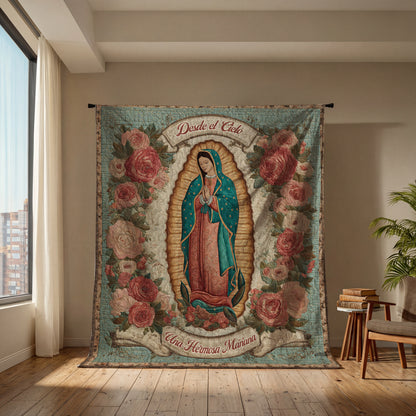 Shineful Flat Print Faux Quilt Blanket Grace From Heaven