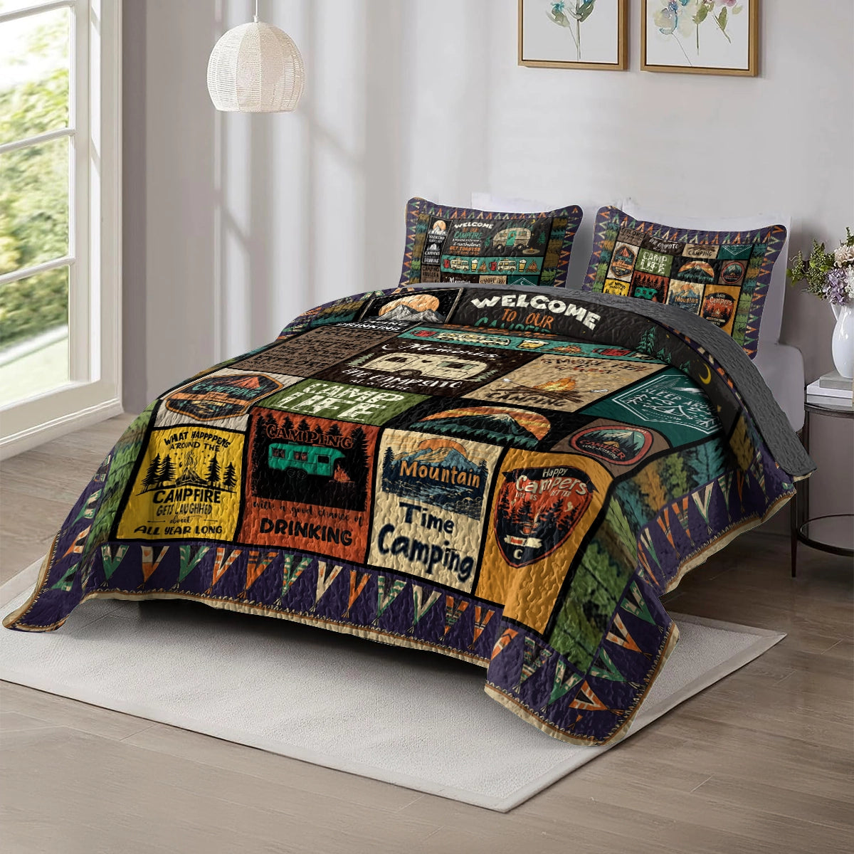Shineful All Season Quilt 3-Piece Set - Camping Chronicles