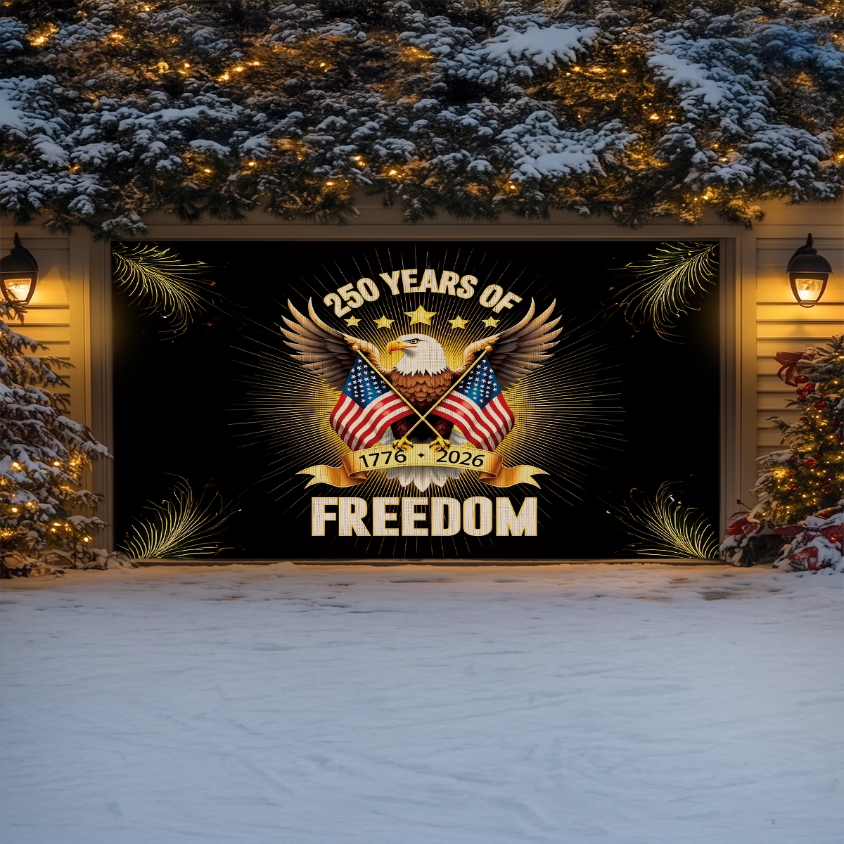 Shineful Garage Door Banner Decoration Liberty Endures