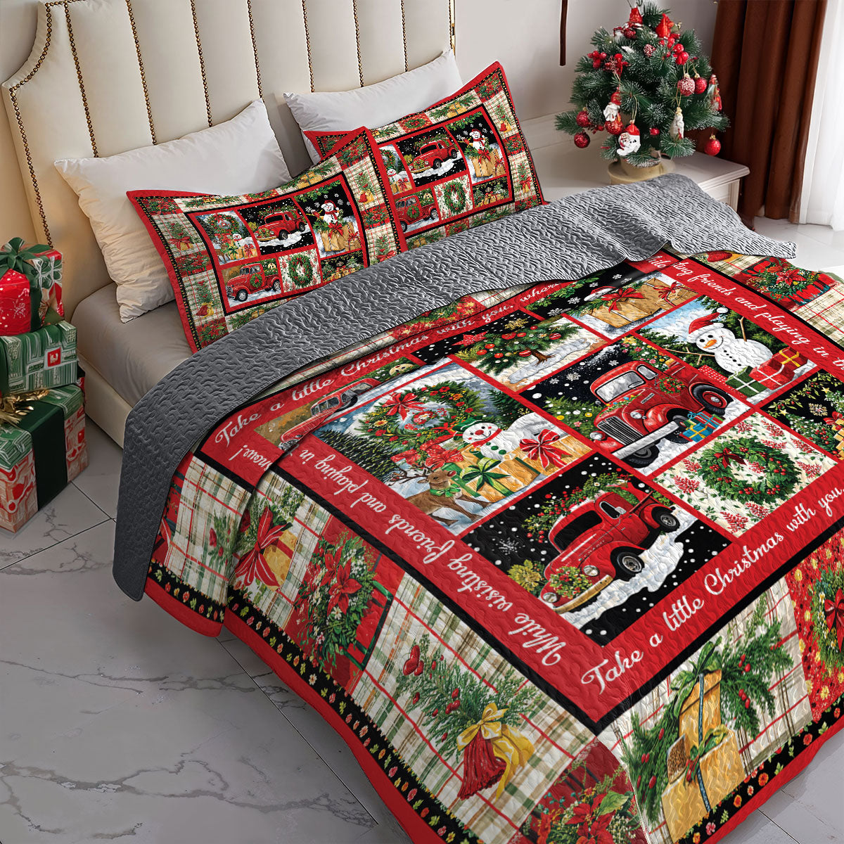Shineful All Season Quilt 3-Piece Set Holiday Cheer