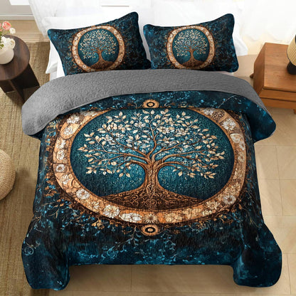 Shineful All Season Quilt 3-Piece Set Mystic Tree