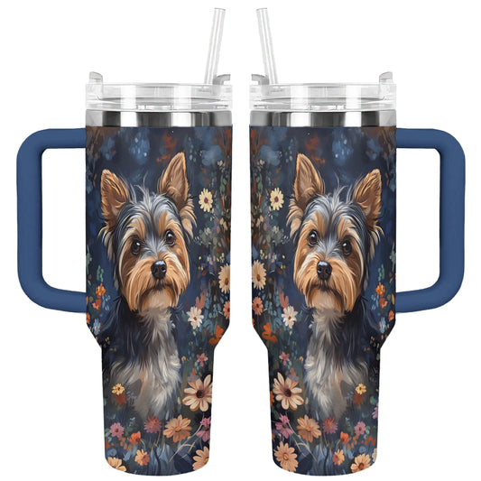Shineful Tumbler  Enchanted Yorkie Bloom