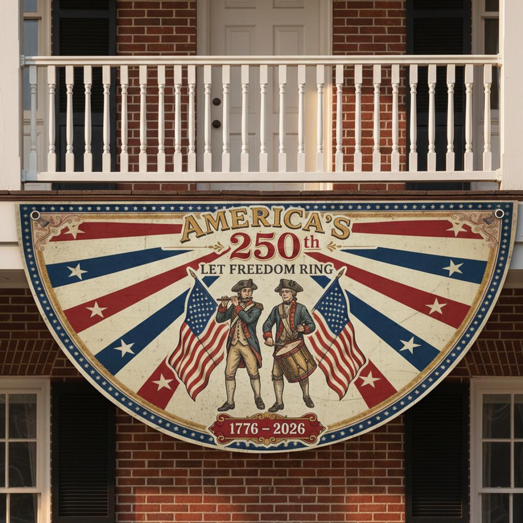 Shineful Decorative Fan Flag America 250th Anniversary Patriotic