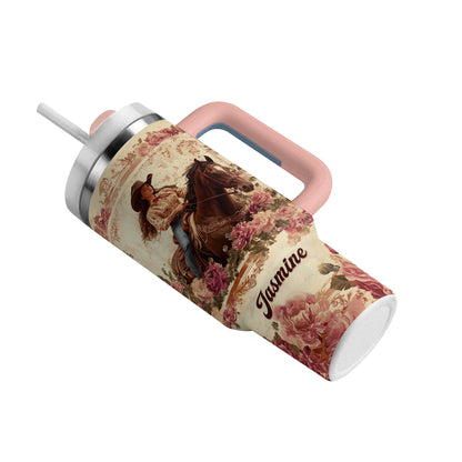 Shineful Tumbler Personalized Wild Rose Cowgirl