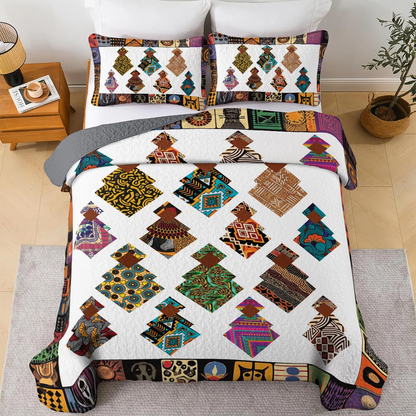 Shineful All Season Quilt 3-Piece Set Black Women Heritage