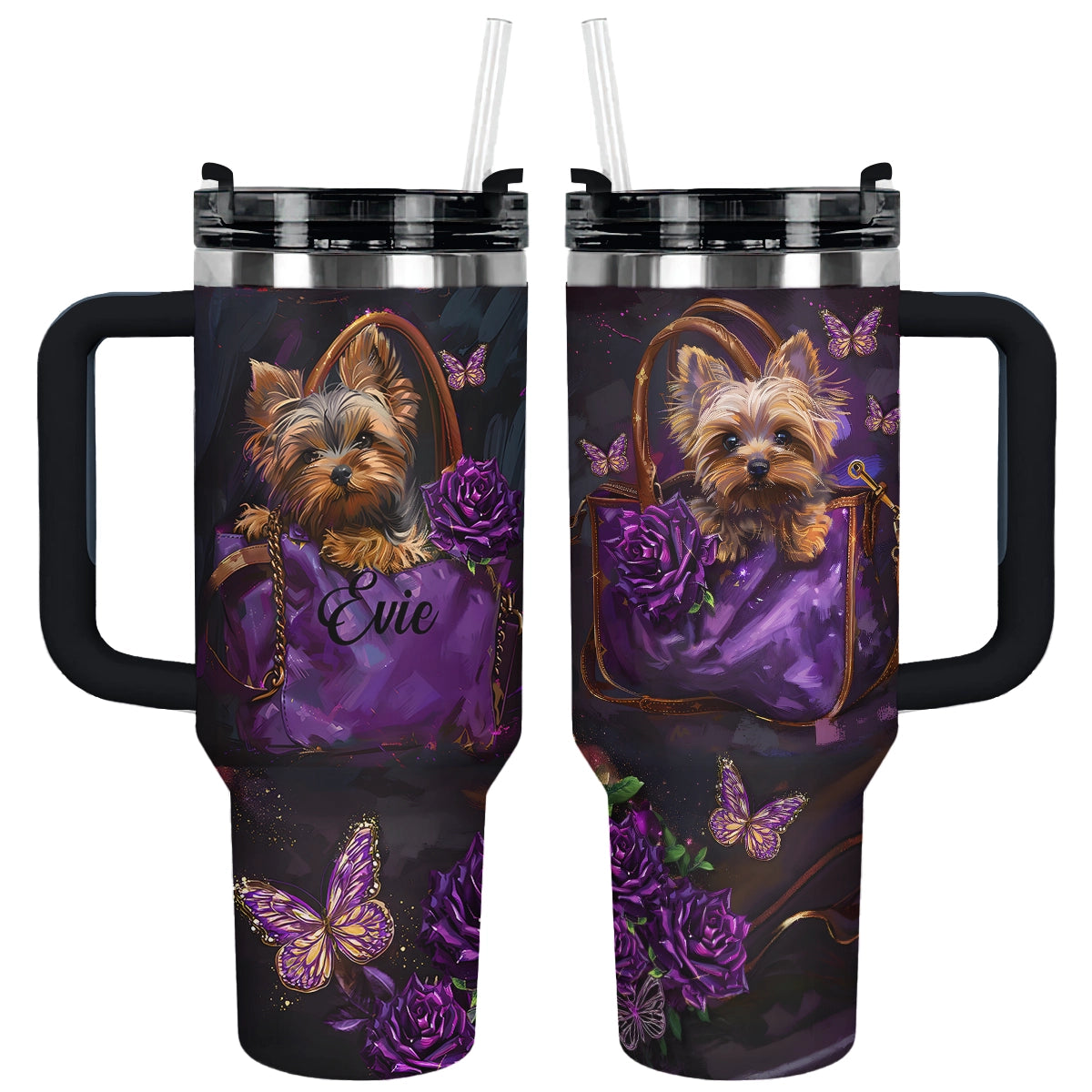 Shineful Personalized Tumbler Elegant Yorkie