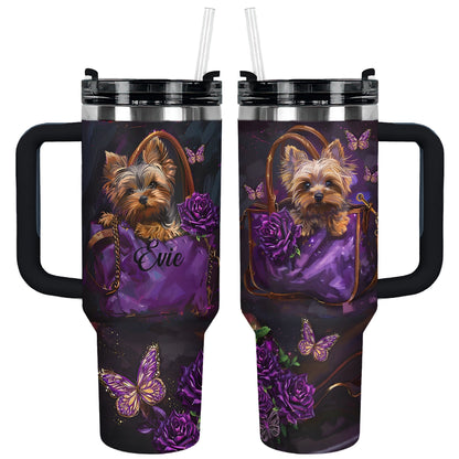 Shineful Personalized Tumbler Elegant Yorkie