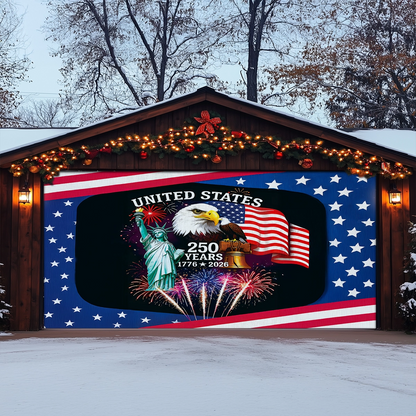 Shineful Garage Door Banner Decoration Let Freedom Rise United States