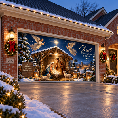 Shineful Bethlehem Star Garage Door Banner Decoration