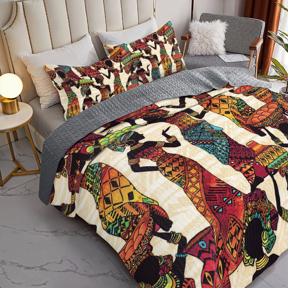 Shineful All Season Quilt 3-Piece Set Ancestral Rhythm